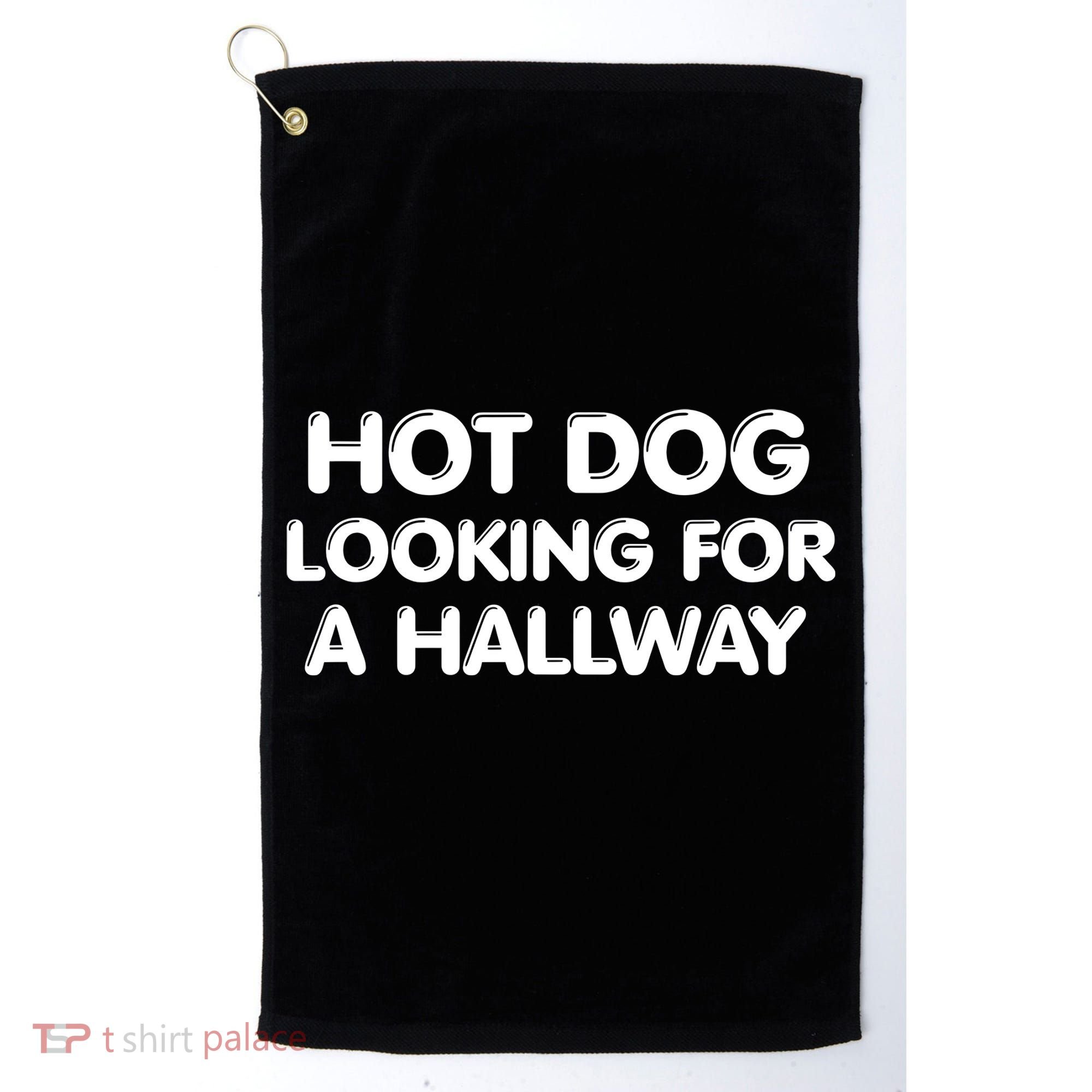 Hot Dog Looking For A Hallway Funny Golf Towel