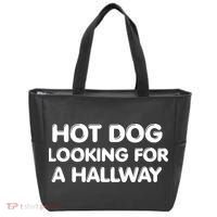 Hot Dog Looking For A Hallway Funny Tote Bag thumb 0
