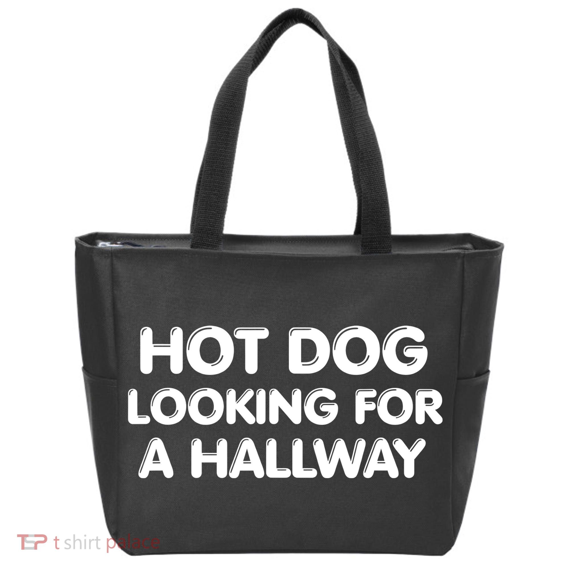 Hot Dog Looking For A Hallway Funny Tote Bag