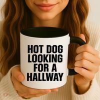 Hot Dog Looking For A Hallway Fast Food Funny Coffee Mug thumb 3