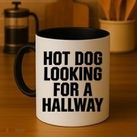 Hot Dog Looking For A Hallway Fast Food Funny Coffee Mug thumb 4