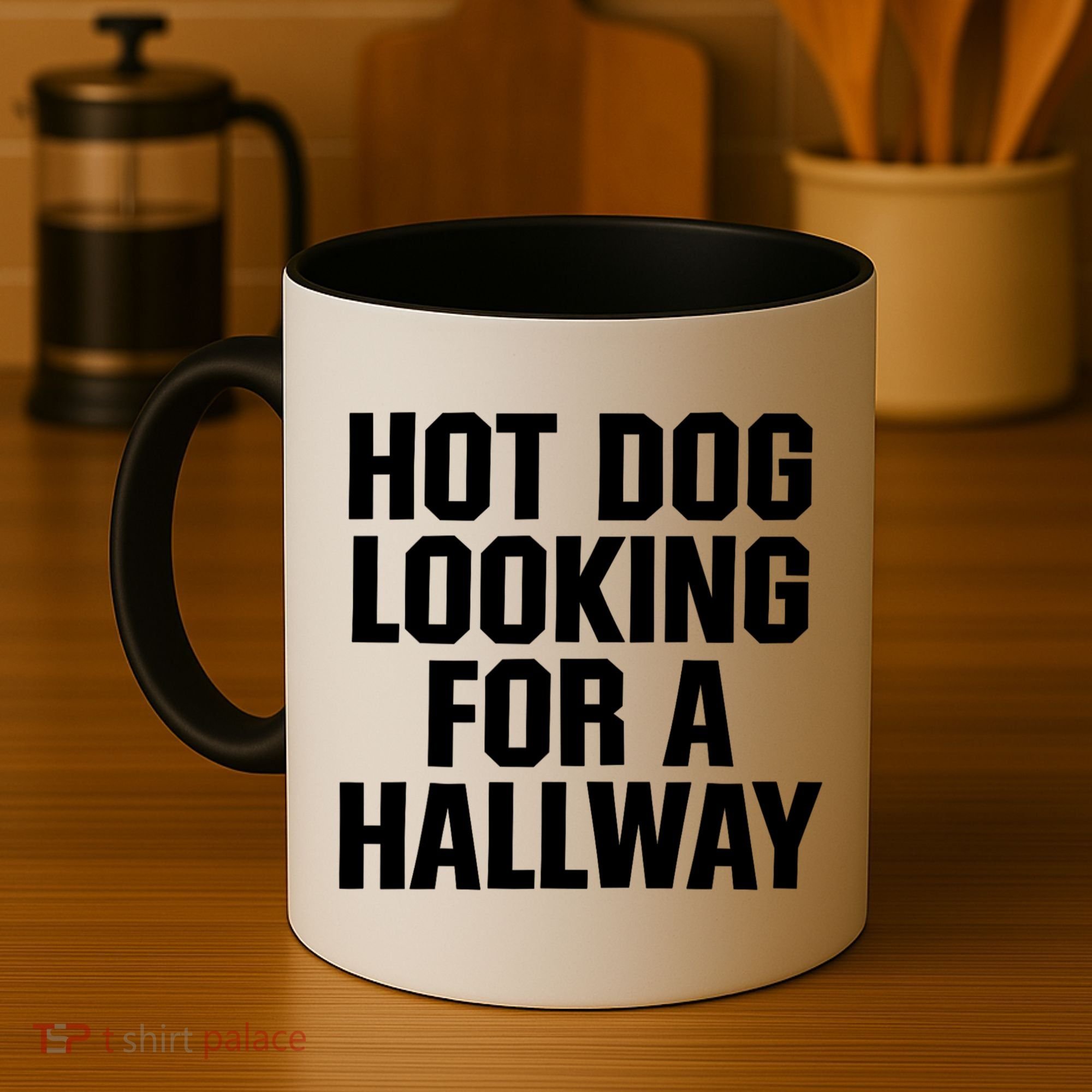 Hot Dog Looking For A Hallway Fast Food Funny Coffee Mug