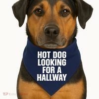 Hot Dog Looking For A Hallway Fast Food Funny USA-Made Doggie Bandana thumb 1