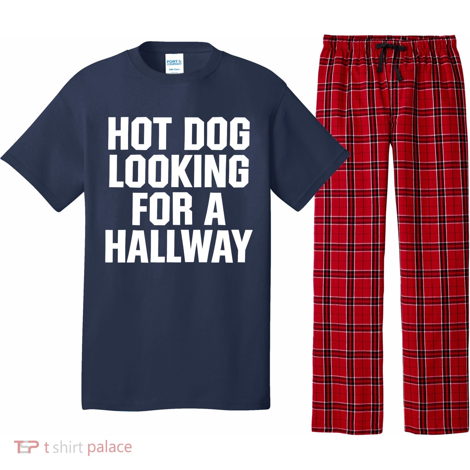 Hot Dog Looking For A Hallway Fast Food Funny Pajama Set