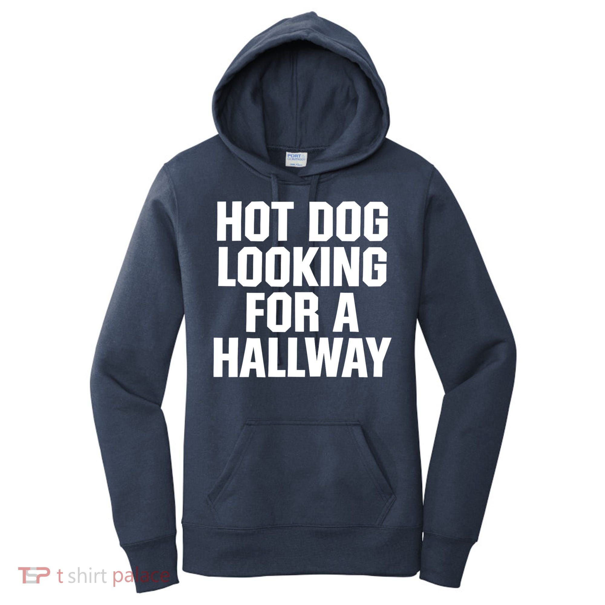 Hot Dog Looking For A Hallway Fast Food Funny Women's Hoodie