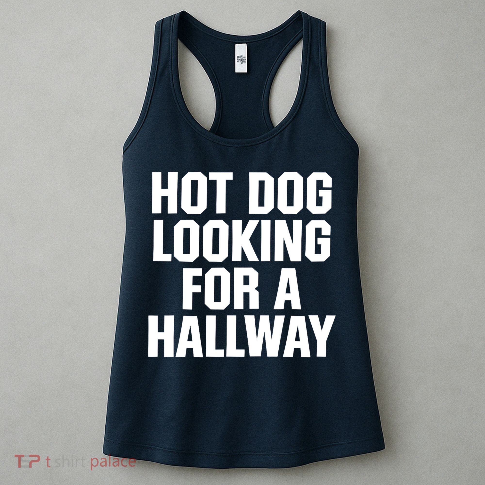 Hot Dog Looking For A Hallway Fast Food Funny Women's Tank Top