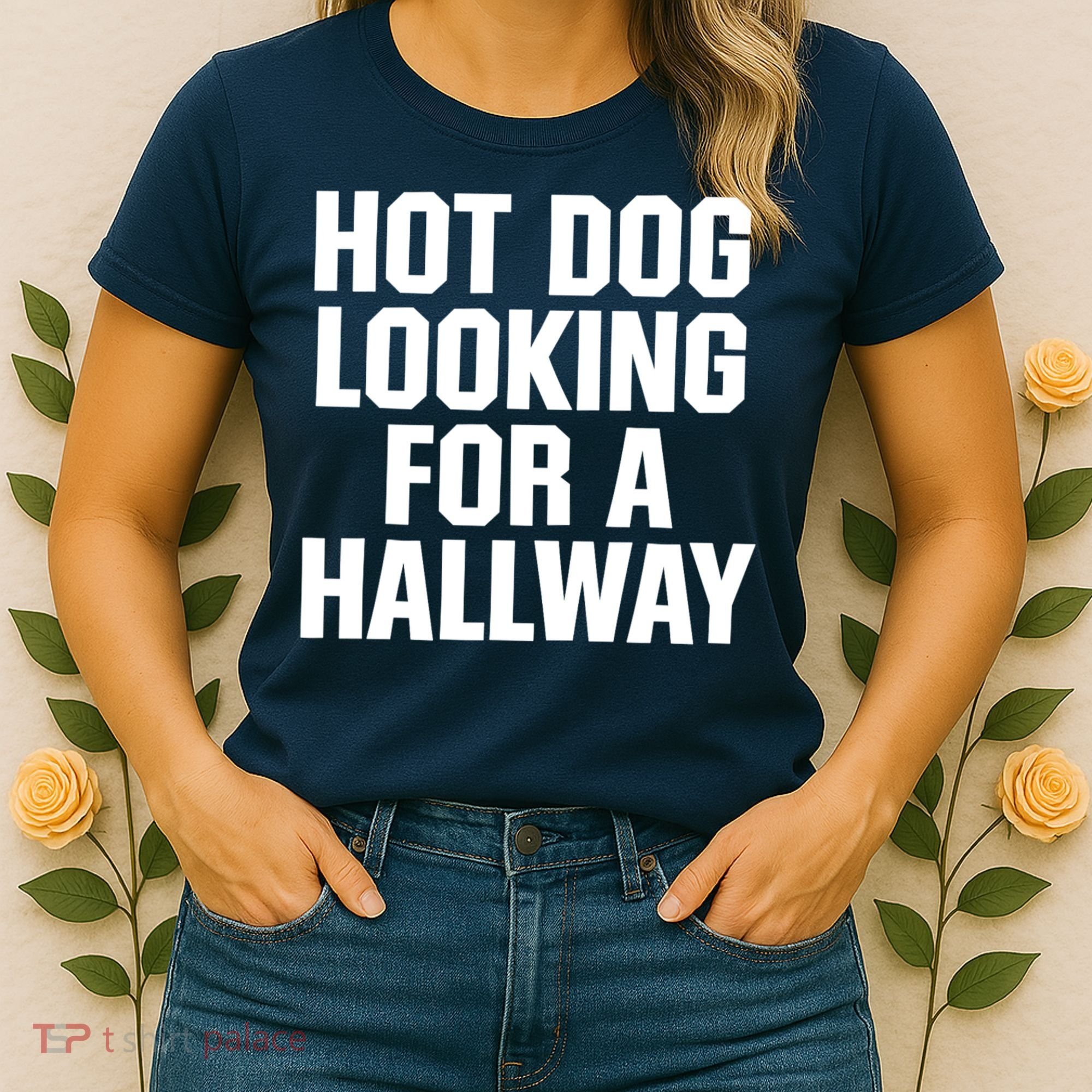 Hot Dog Looking For A Hallway Fast Food Funny Women's T-Shirt