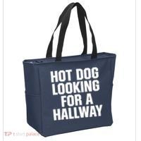 Hot Dog Looking For A Hallway Fast Food Funny Tote Bag thumb 2