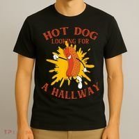 Hot Dog Looking For A Hallway Apparel T-Shirt thumb 3