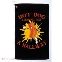 Hot Dog Looking For A Hallway Apparel Golf Towel thumb 0