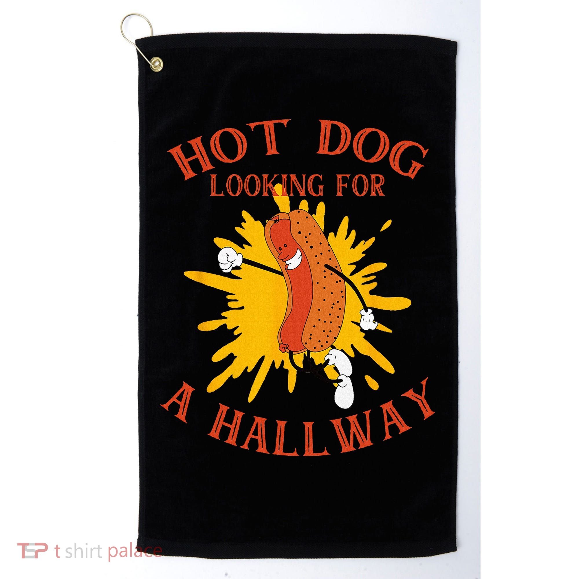 Hot Dog Looking For A Hallway Apparel Golf Towel