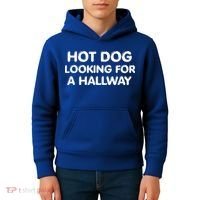 Hot Dog Looking For A Hallway Funny Kids Hoodie thumb 4