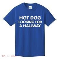 Hot Dog Looking For A Hallway Funny Kids T-Shirt thumb 0