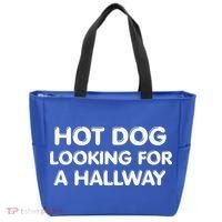 Hot Dog Looking For A Hallway Funny Tote Bag thumb 0