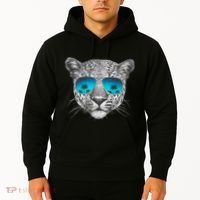 Hand Drawn Leopard Portrait Mirror Sunglasses Hoodie thumb 2