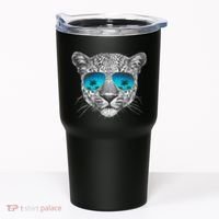 Hand Drawn Leopard Portrait Mirror Sunglasses Tumbler thumb 0