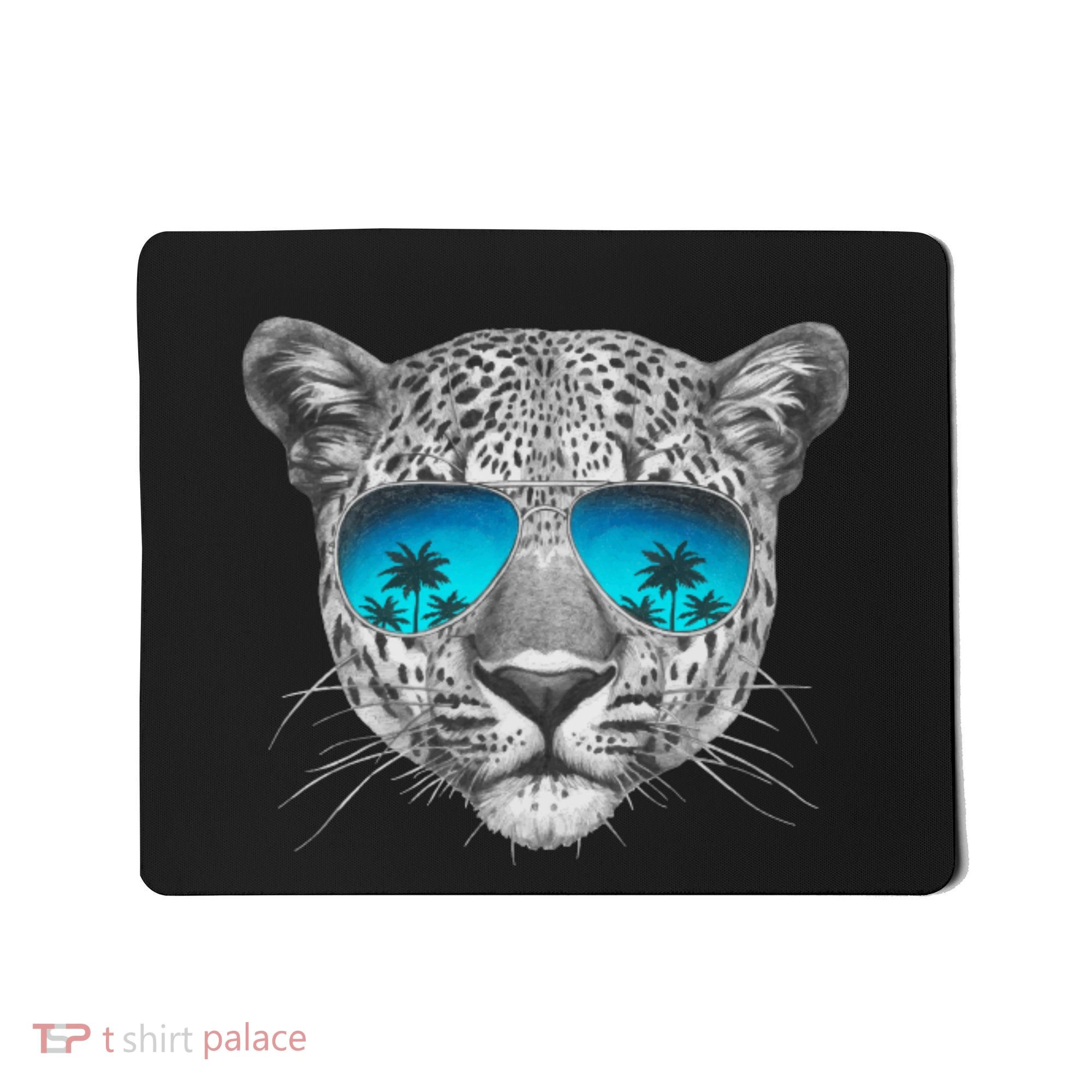 Hand Drawn Leopard Portrait Mirror Sunglasses Mousepad