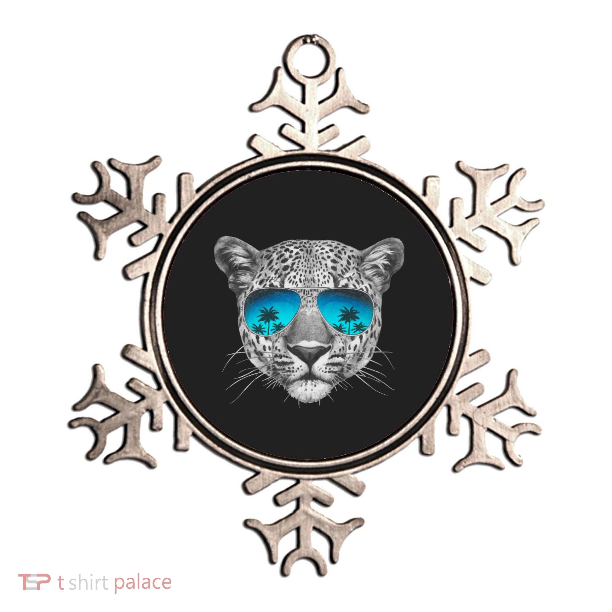 Hand Drawn Leopard Portrait Mirror Sunglasses Ornament