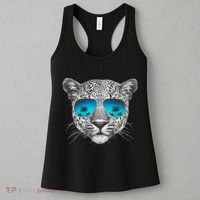 Hand Drawn Leopard Portrait Mirror Sunglasses Women's Tank Top thumb 3