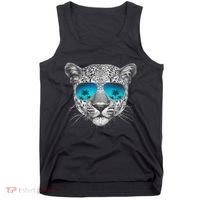 Hand Drawn Leopard Portrait Mirror Sunglasses Tank Top thumb 0