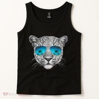 Hand Drawn Leopard Portrait Mirror Sunglasses Tank Top thumb 2