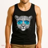 Hand Drawn Leopard Portrait Mirror Sunglasses Tank Top thumb 3