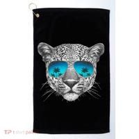 Hand Drawn Leopard Portrait Mirror Sunglasses Golf Towel thumb 0