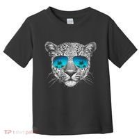 Hand Drawn Leopard Portrait Mirror Sunglasses Toddler T-Shirt thumb 0