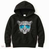 Hand Drawn Leopard Portrait Mirror Sunglasses Kids Hoodie thumb 0
