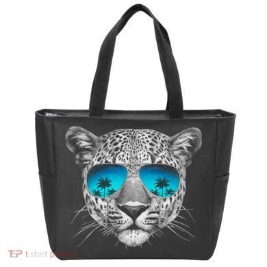 Hand Drawn Leopard Portrait Mirror Sunglasses Tote Bag