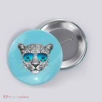 Hand Drawn Leopard Portrait Mirror Sunglasses Button thumb 0