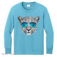 Hand Drawn Leopard Portrait Mirror Sunglasses Kids Long Sleeve Shirt thumb 0
