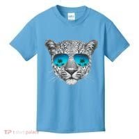 Hand Drawn Leopard Portrait Mirror Sunglasses Kids T-Shirt thumb 0