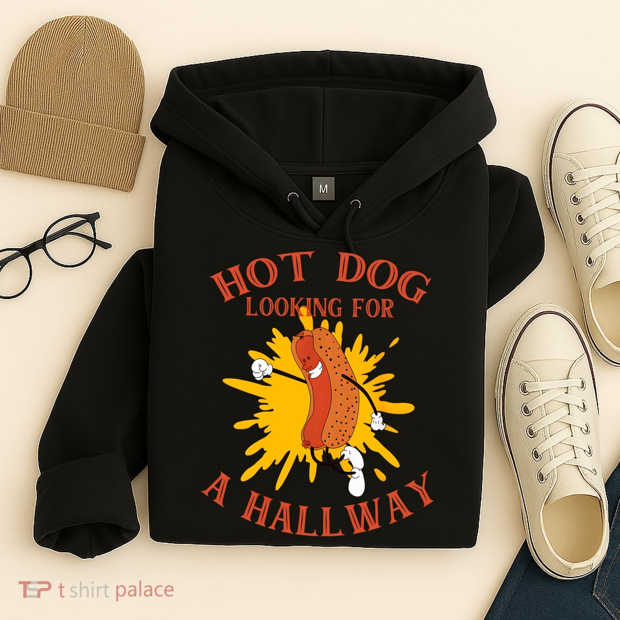 Hot Dog Looking For A Hallway Apparel Hoodie