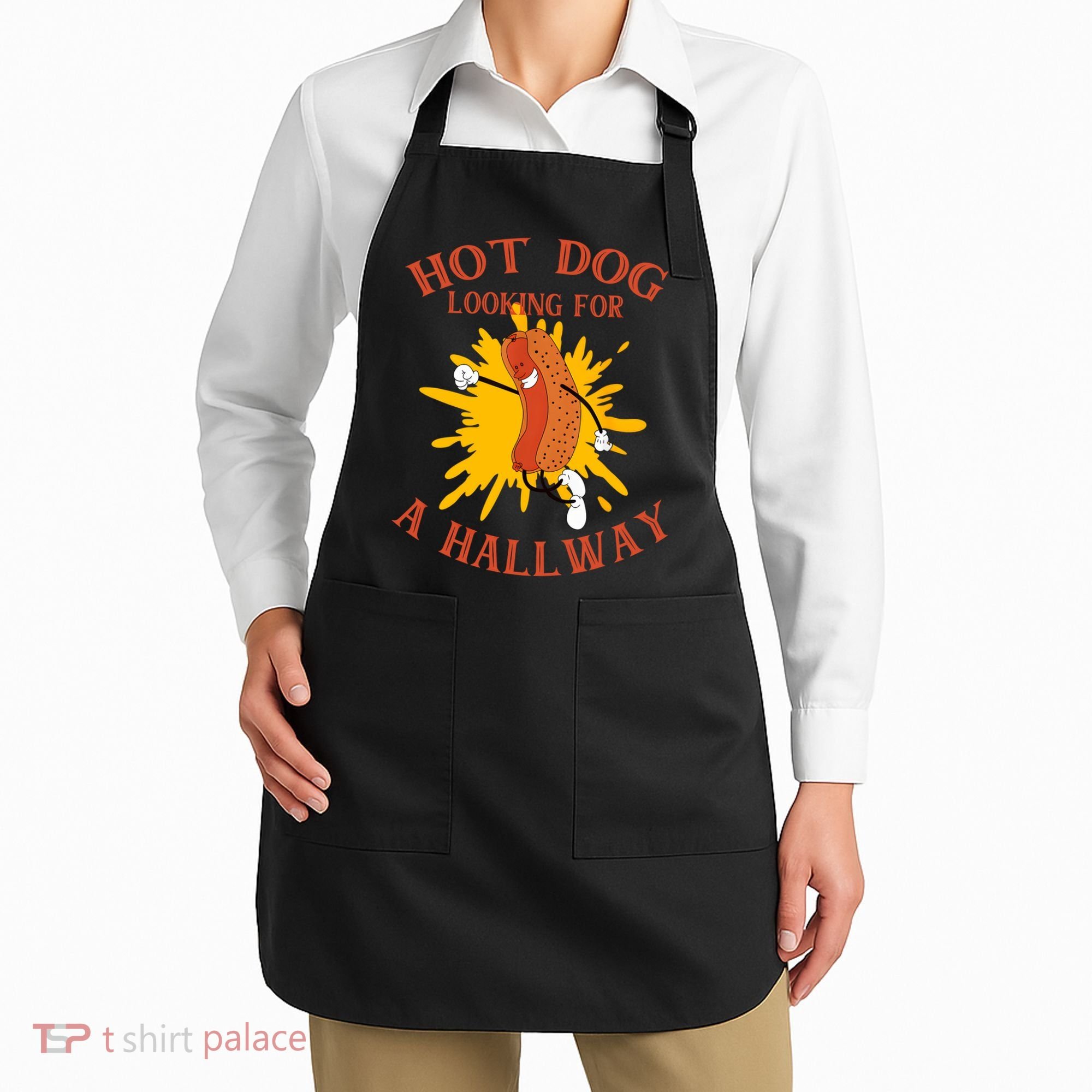 Hot Dog Looking For A Hallway Apparel Apron