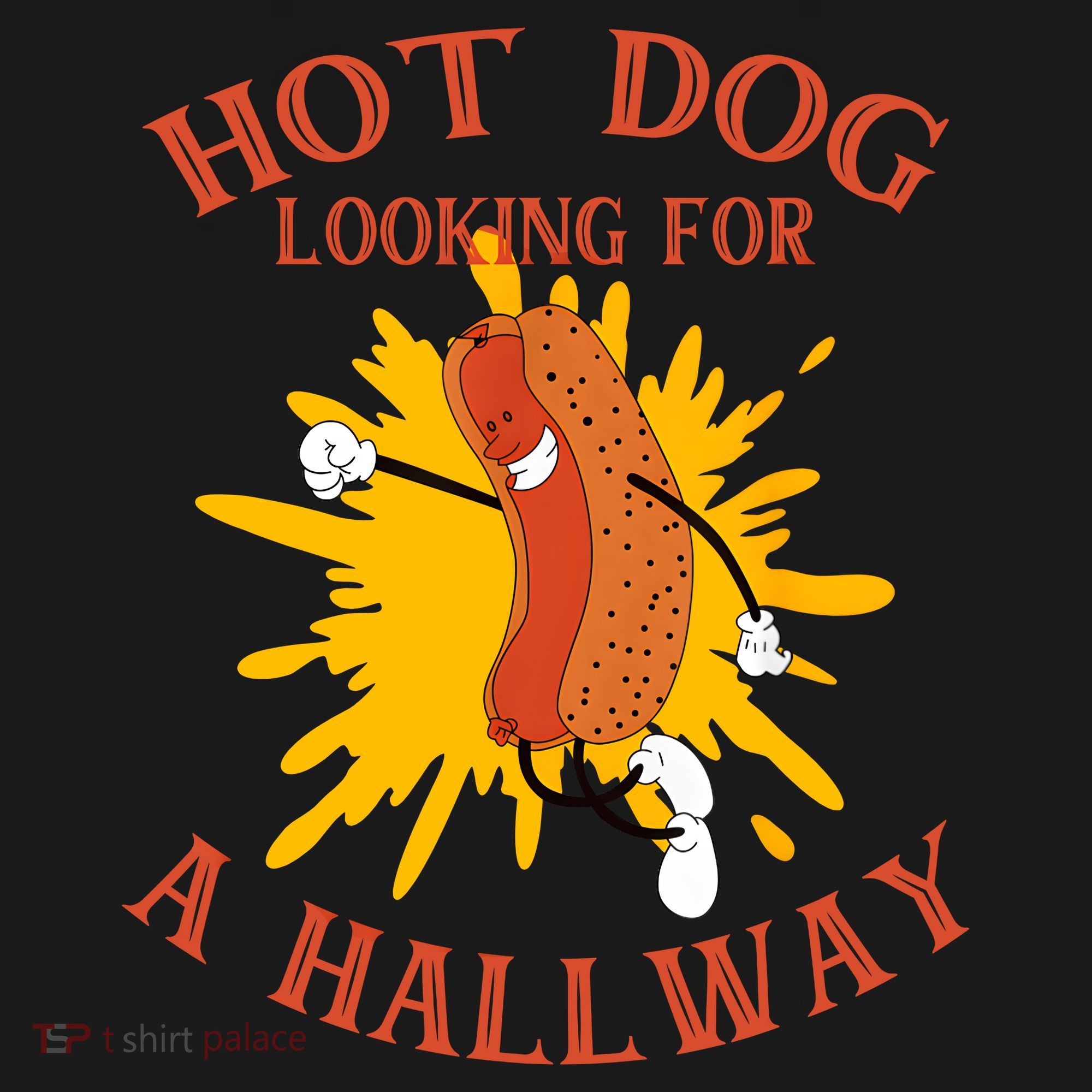Hot Dog Looking For A Hallway Apparel Button