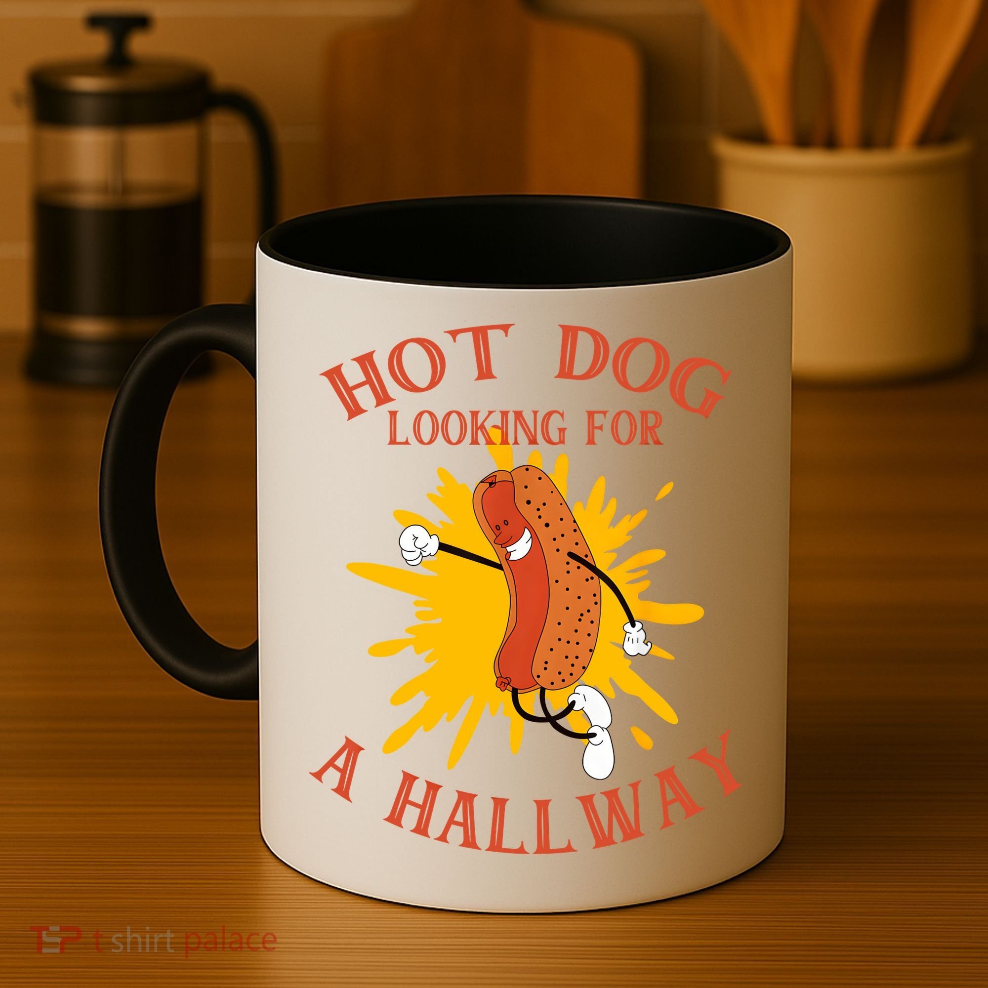 Hot Dog Looking For A Hallway Apparel Coffee Mug