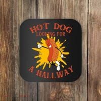 Hot Dog Looking For A Hallway Apparel Coaster thumb 0