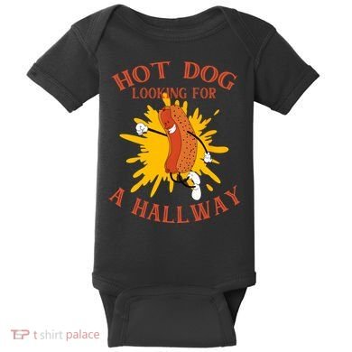 Hot Dog Looking For A Hallway Apparel Baby Bodysuit