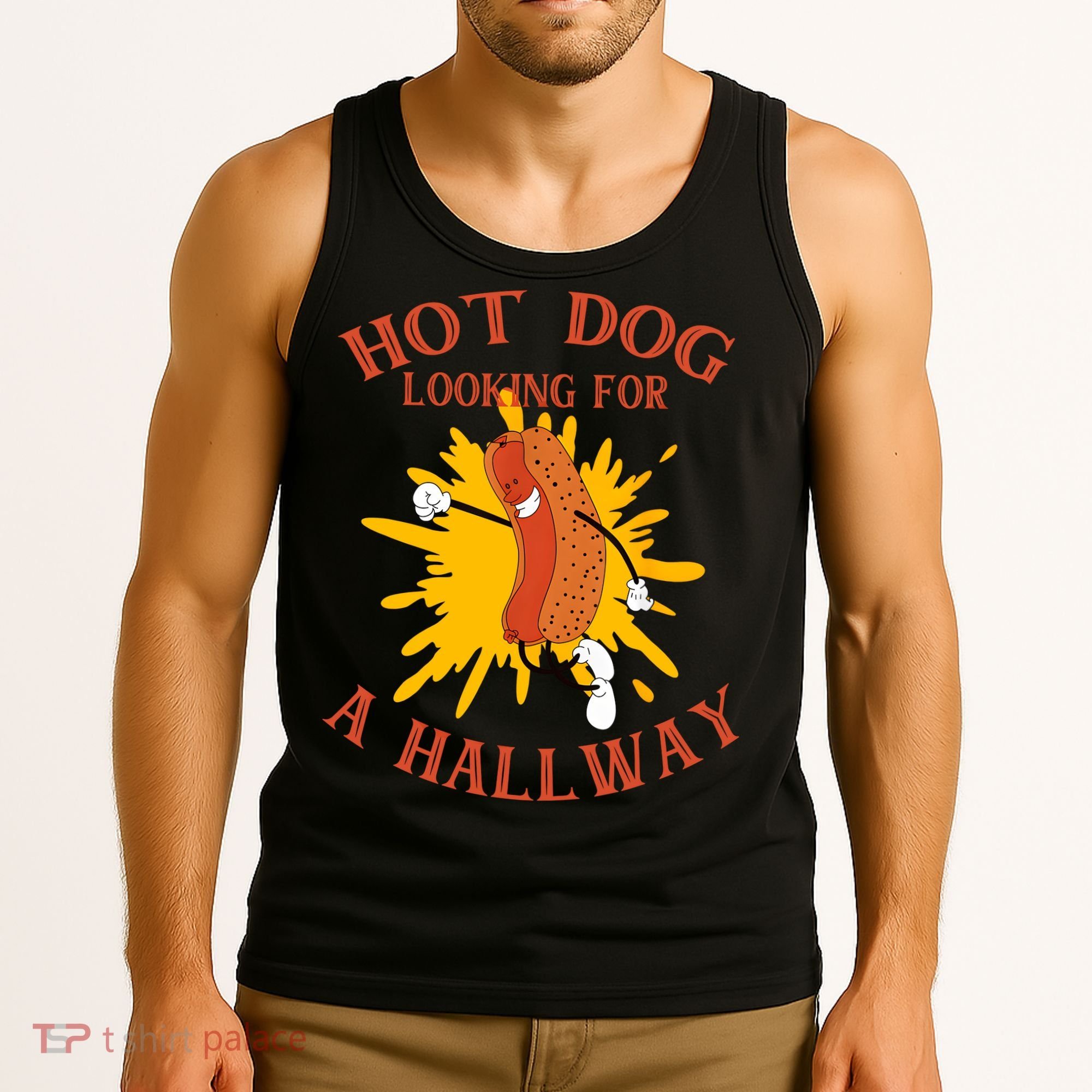 Hot Dog Looking For A Hallway Apparel Tank Top