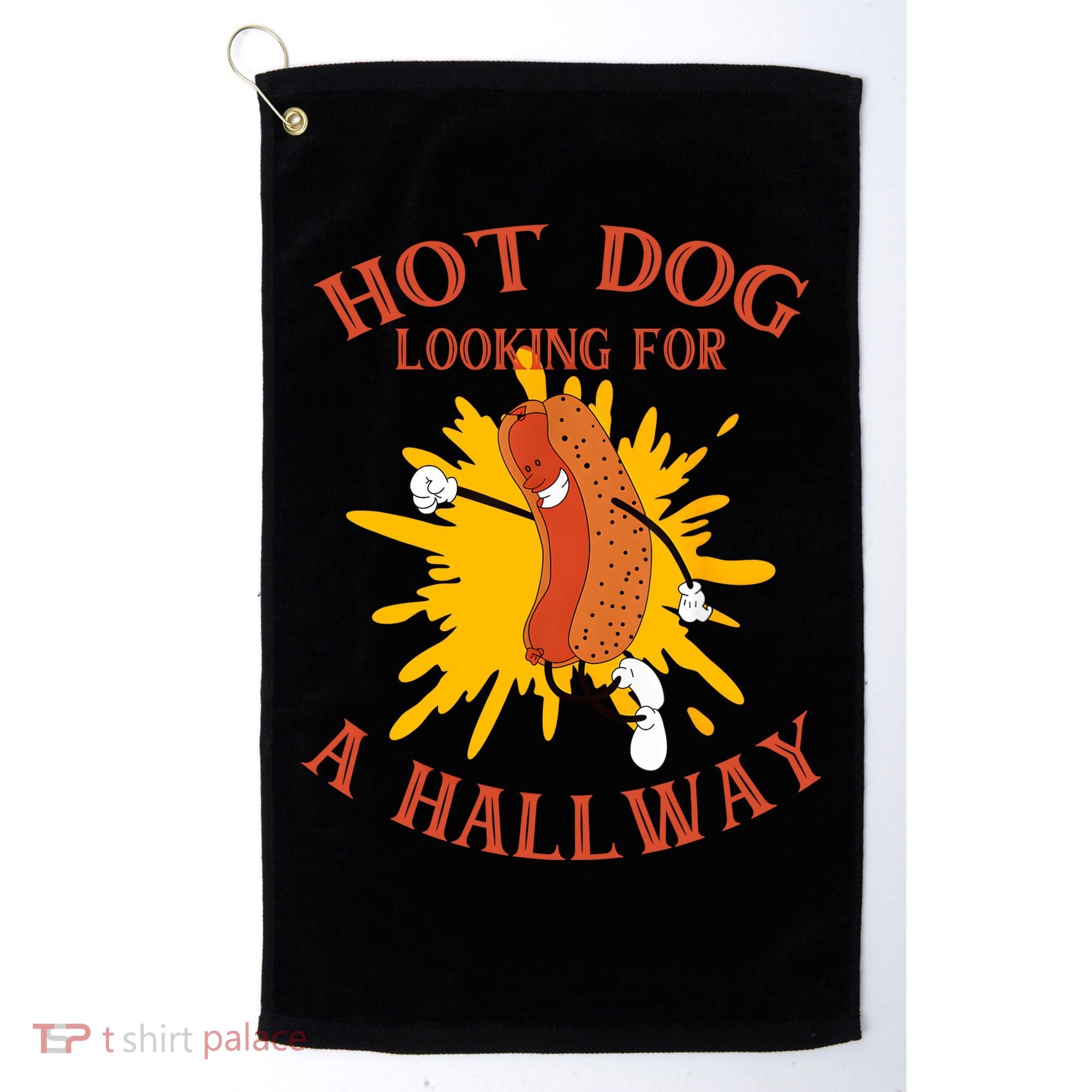 Hot Dog Looking For A Hallway Apparel Golf Towel