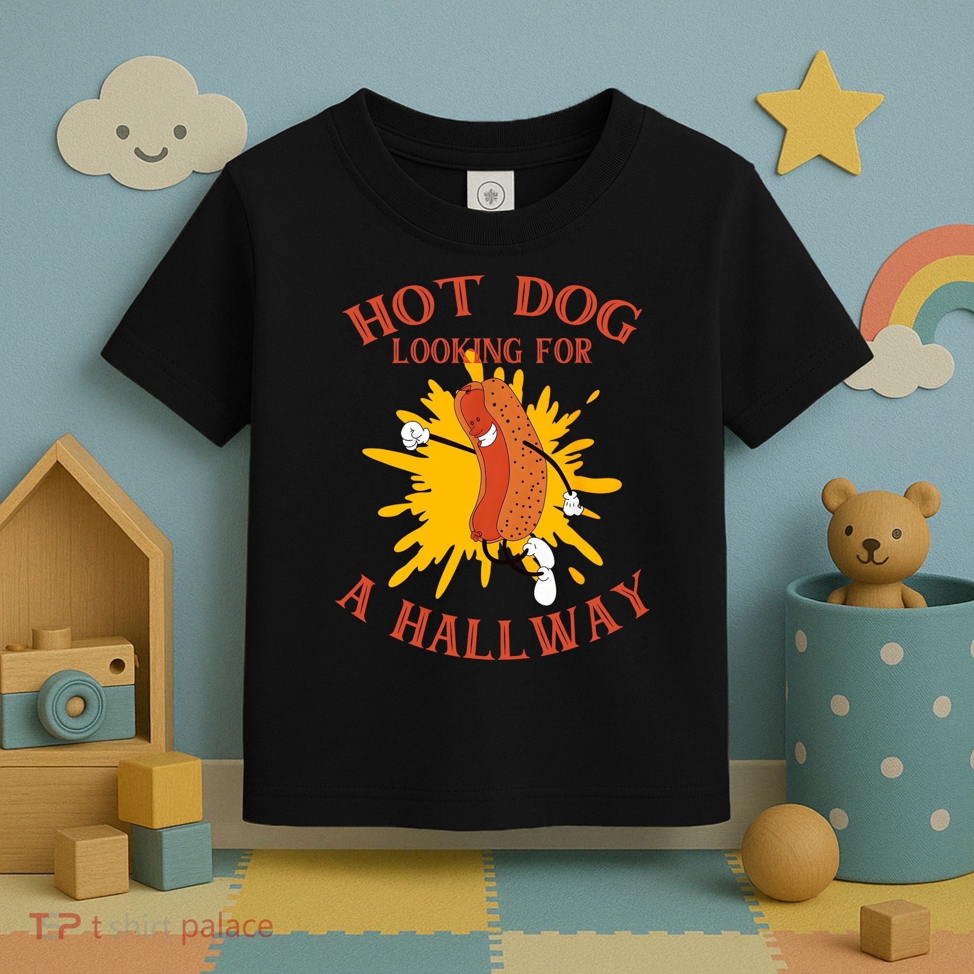 Hot Dog Looking For A Hallway Apparel Toddler T-Shirt