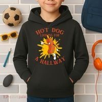 Hot Dog Looking For A Hallway Apparel Kids Hoodie thumb 2