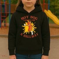 Hot Dog Looking For A Hallway Apparel Kids Hoodie thumb 3