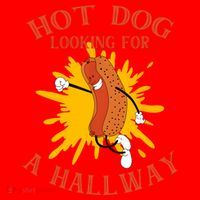 Hot Dog Looking For A Hallway Apparel Santa Hat thumb 1
