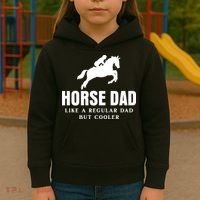 Horse Dad Like A Regular Dad But Cooler Kids Hoodie thumb 3