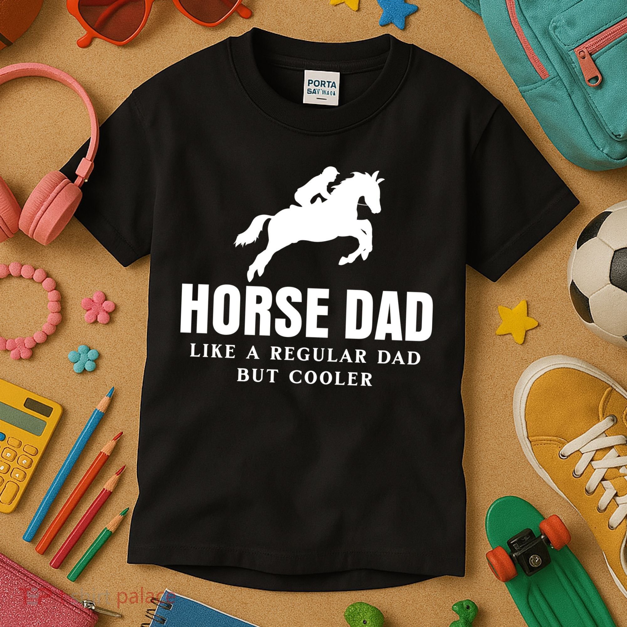Horse Dad Like A Regular Dad But Cooler Kids T-Shirt
