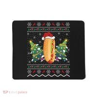 Hot Dog Lover Xmas Gift Ugly Hot Dog Christmas Gift Mousepad thumb 0