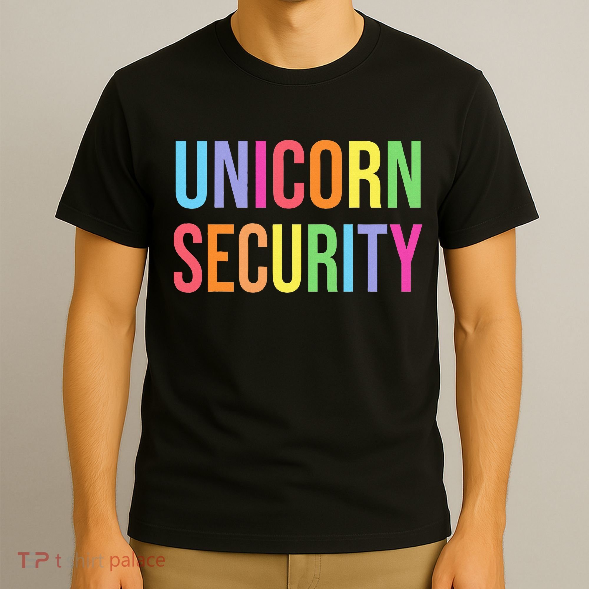 Halloween Dad Mom Daughter Adult Costume Unicorn Security T-Shirt