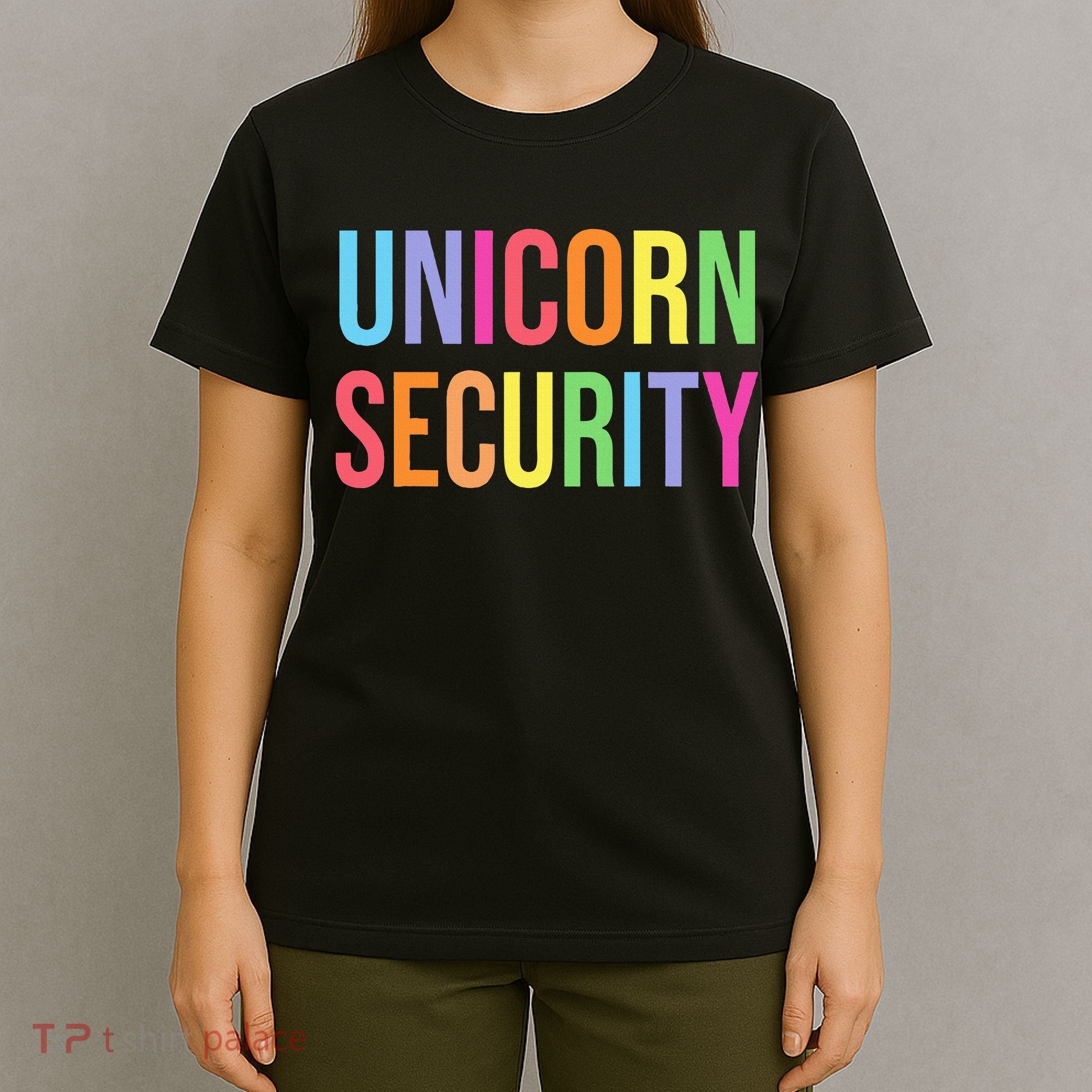 Halloween Dad Mom Daughter Adult Costume Unicorn Security T-Shirt